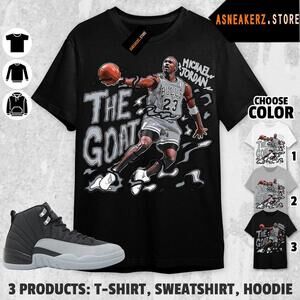 Shirt To Match Aj 12 Barons Wolf Grey Matching Tee The Goat Mj T-Shirt